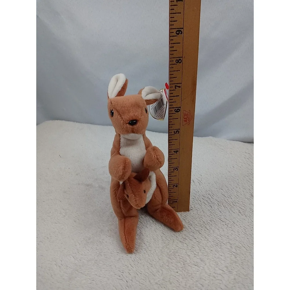 VTG Original Ty Beanie Baby Pouch The Kangaroo & Joey 1996 Stuffed Animal Plush‎